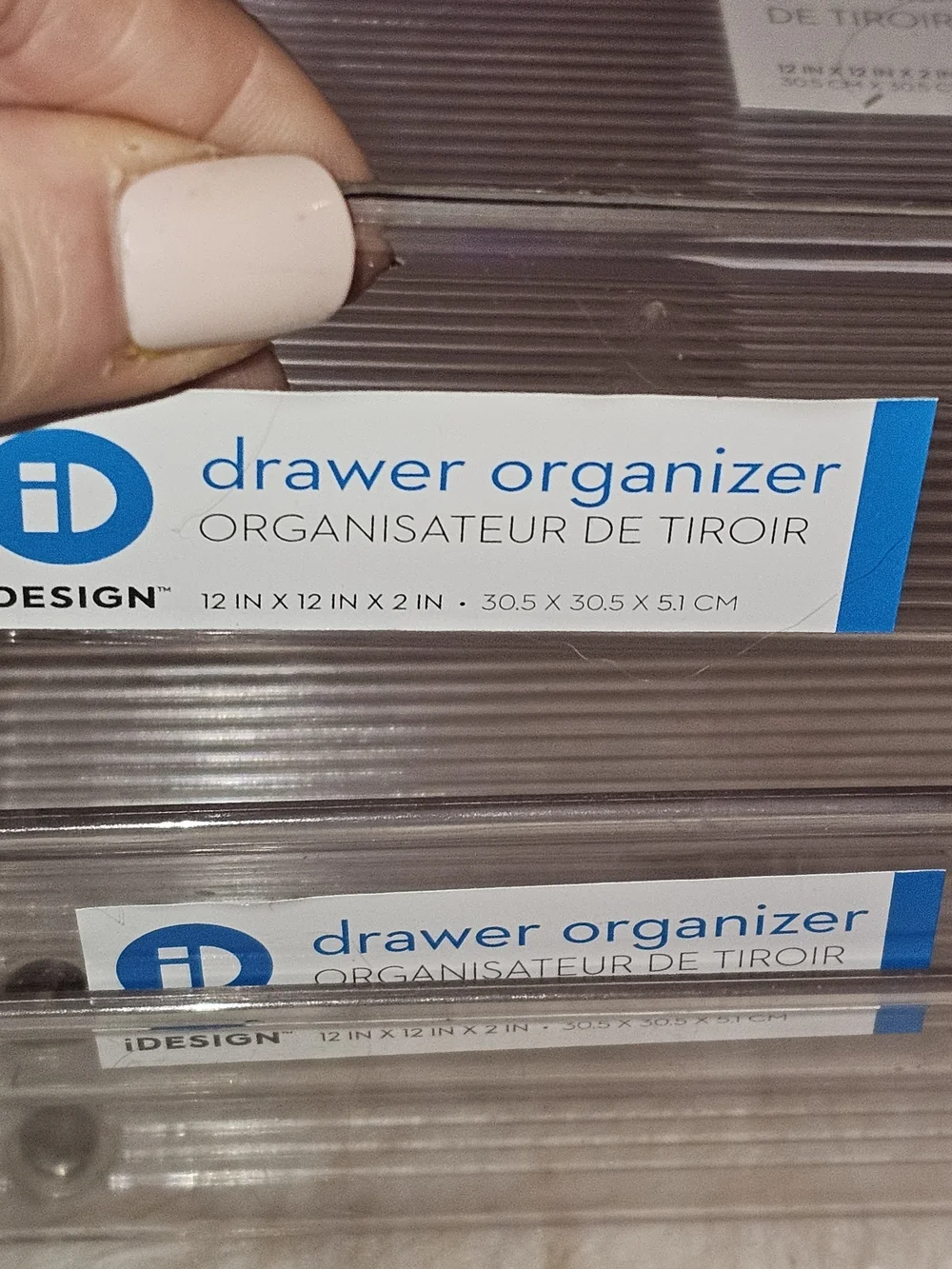 IDesign From The Container Store Clear Plastic Drawer Organizer-Set Of 3